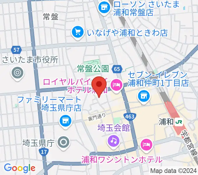 [移転] さいたま市民会館うらわの地図