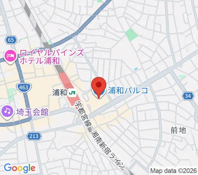 浦和コミュニティセンターの地図