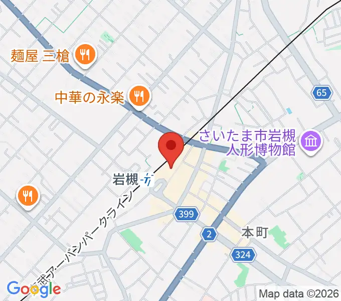岩槻駅東口コミュニティセンターの地図