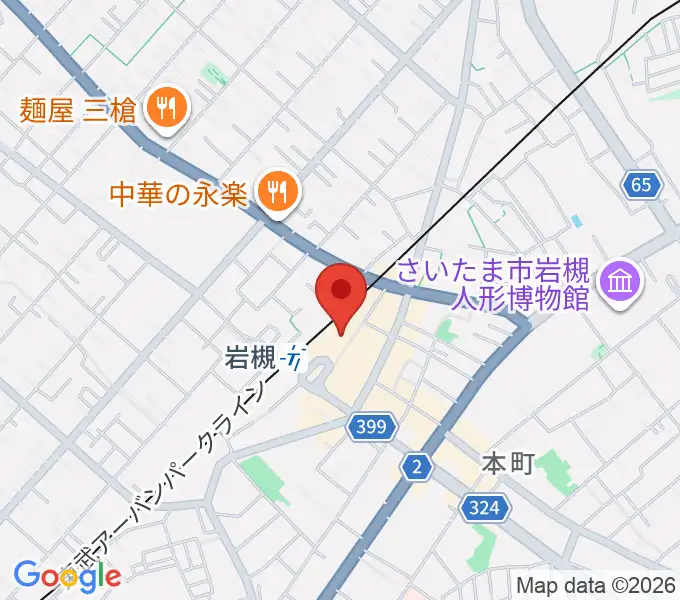 岩槻駅東口コミュニティセンターの地図