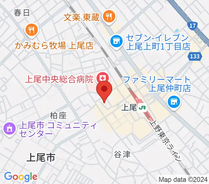 上尾エリントンの地図