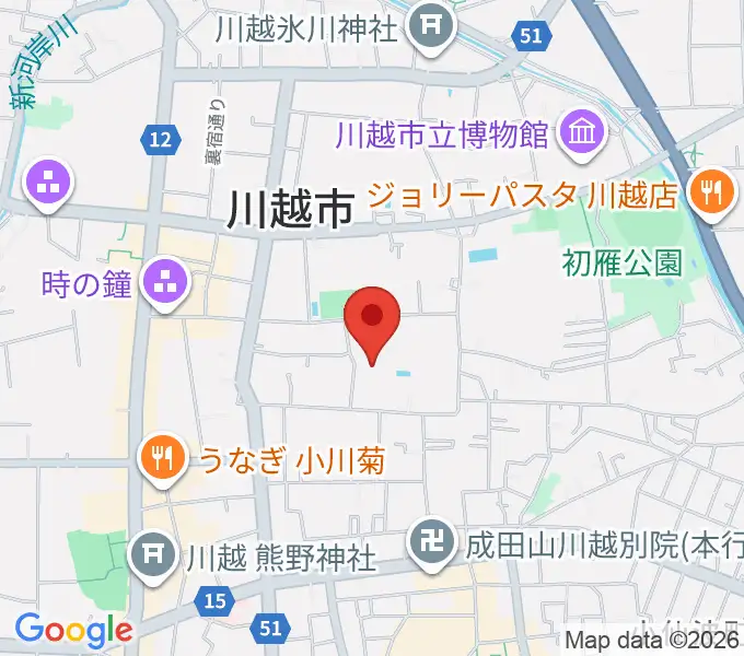 川越市やまぶき会館の地図