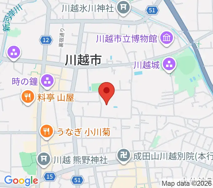 川越市やまぶき会館の地図