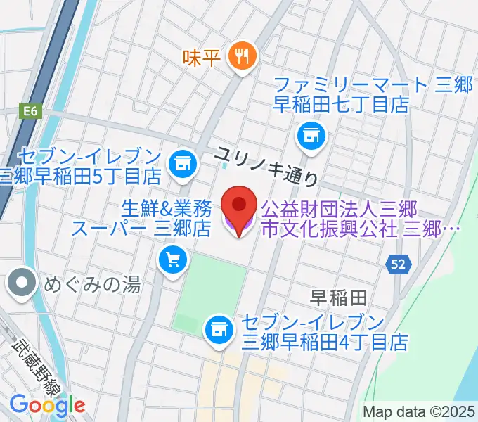 三郷市文化会館の地図