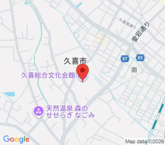 久喜総合文化会館の地図