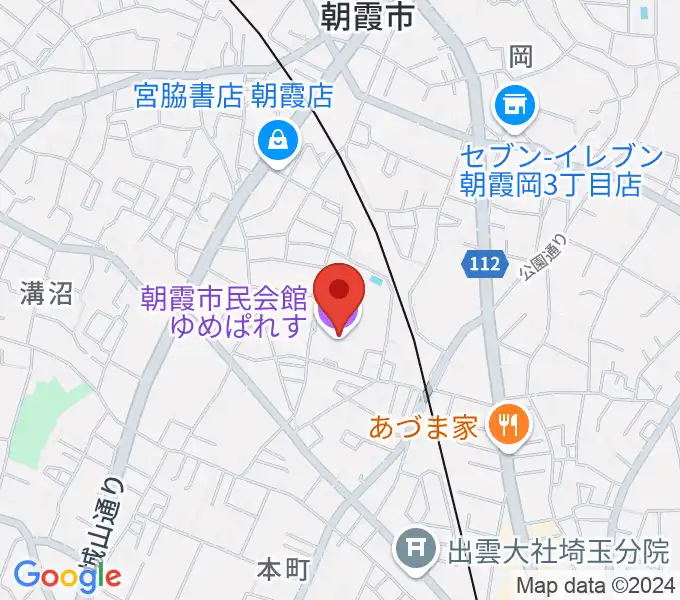 朝霞市民会館ゆめぱれすの地図