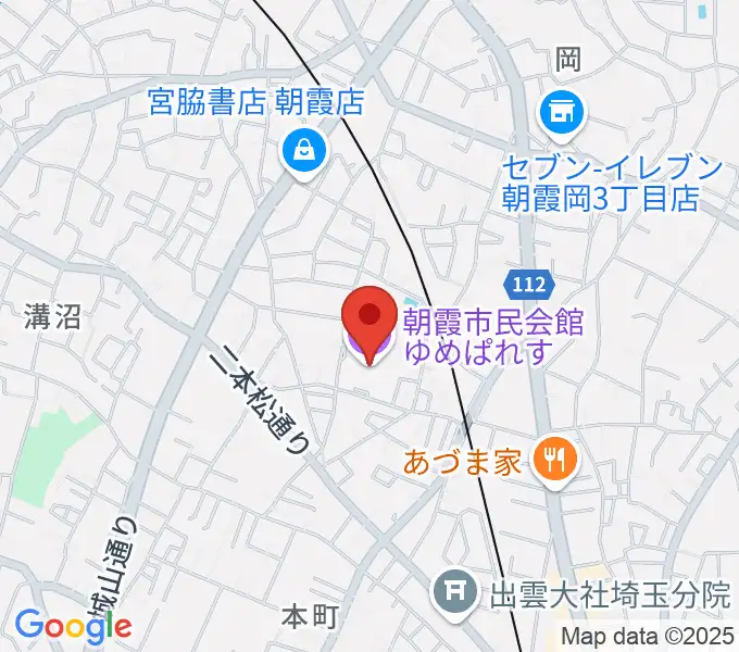 朝霞市民会館 ゆめぱれすの地図