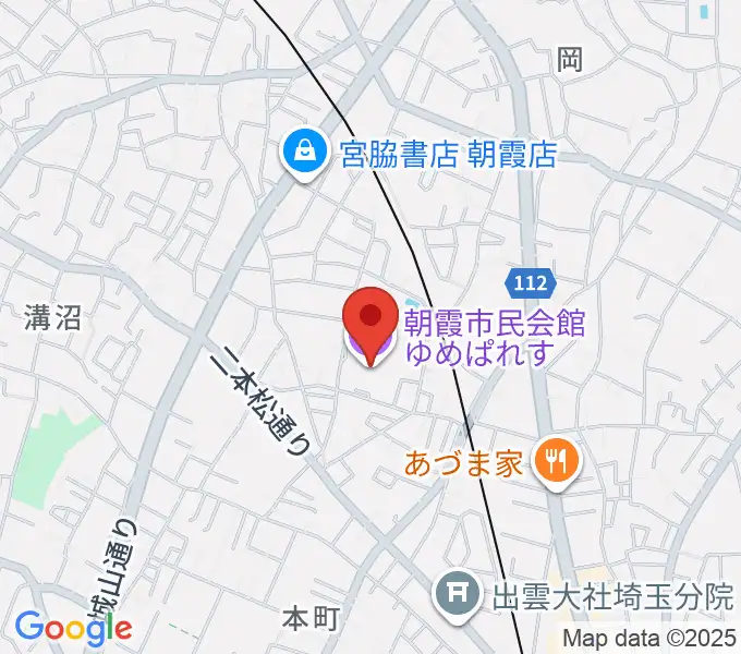 朝霞市民会館 ゆめぱれすの地図