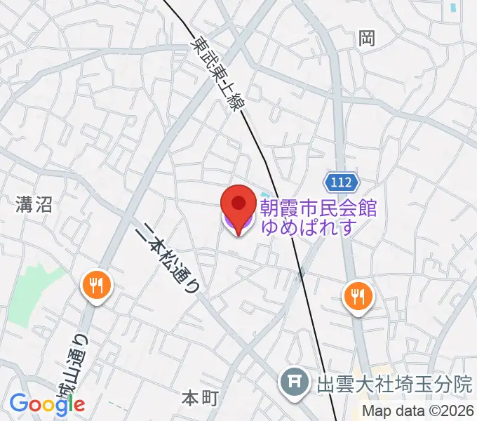 朝霞市民会館 ゆめぱれすの地図