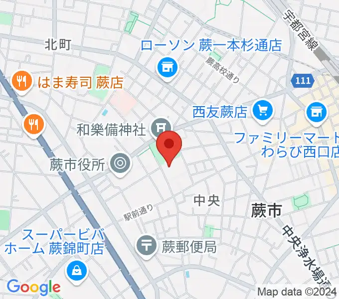 蕨市民会館の地図