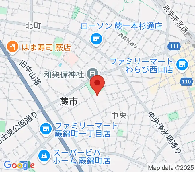蕨市民会館の地図