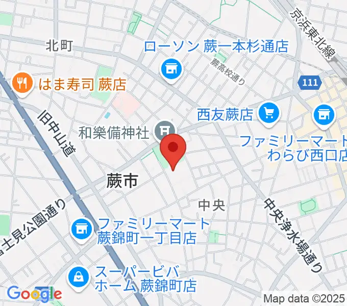 蕨市民会館の地図