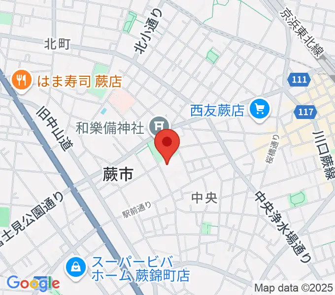 蕨市民会館の地図