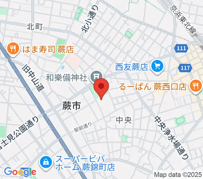 蕨市民会館の地図