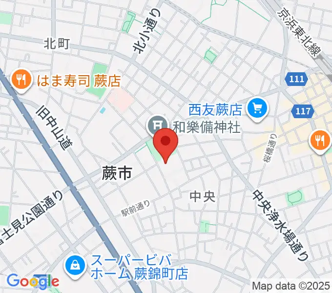 蕨市民会館の地図