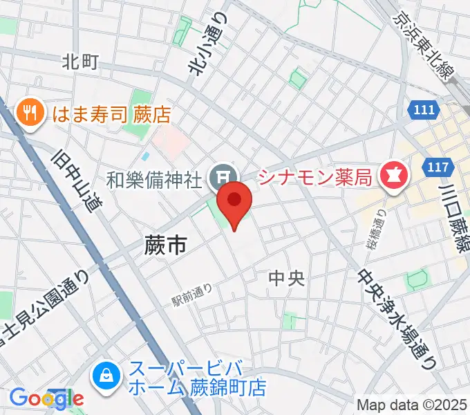 蕨市民会館の地図