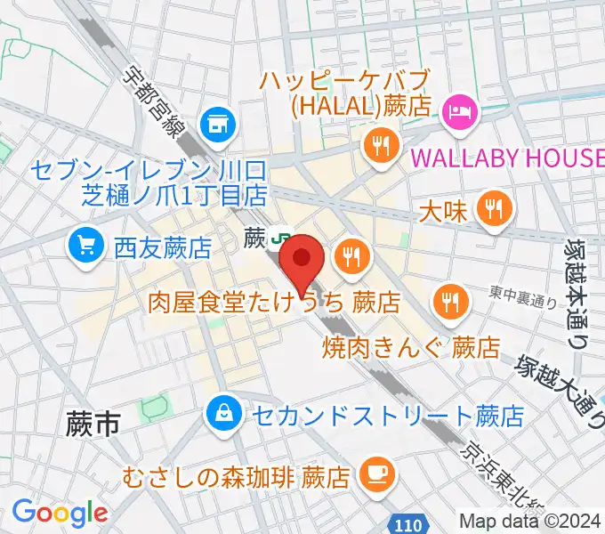 蕨市立文化ホール くるるの地図