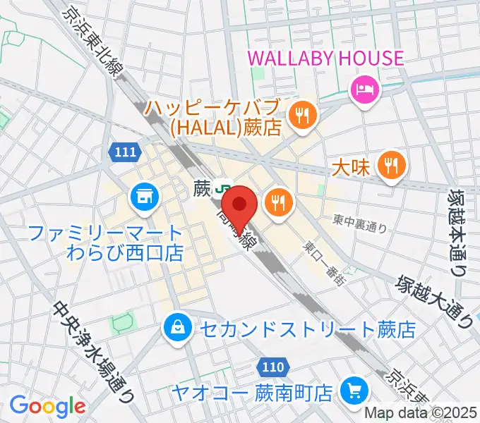 蕨市立文化ホール くるるの地図