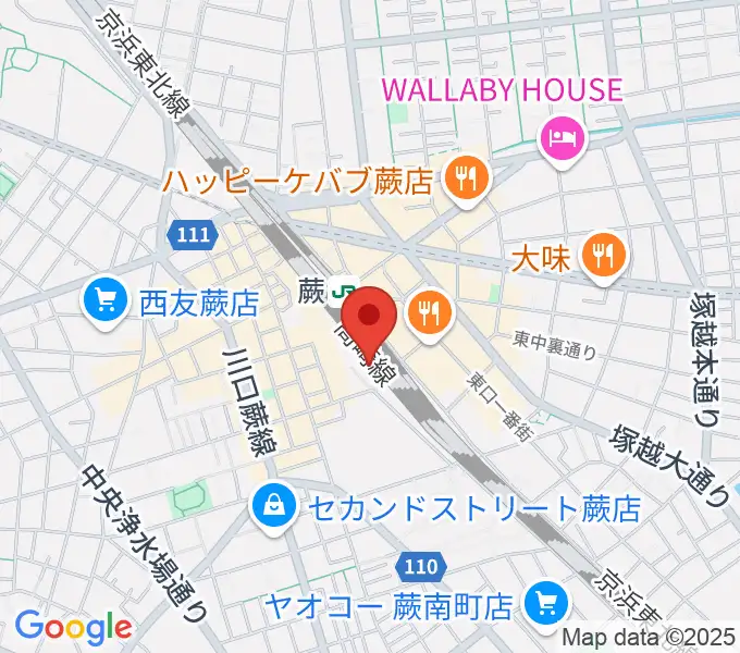 蕨市立文化ホール くるるの地図