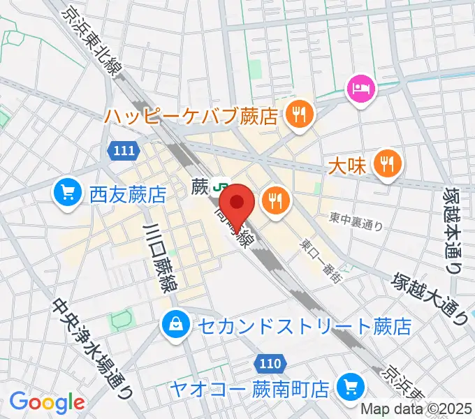 蕨市立文化ホール くるるの地図