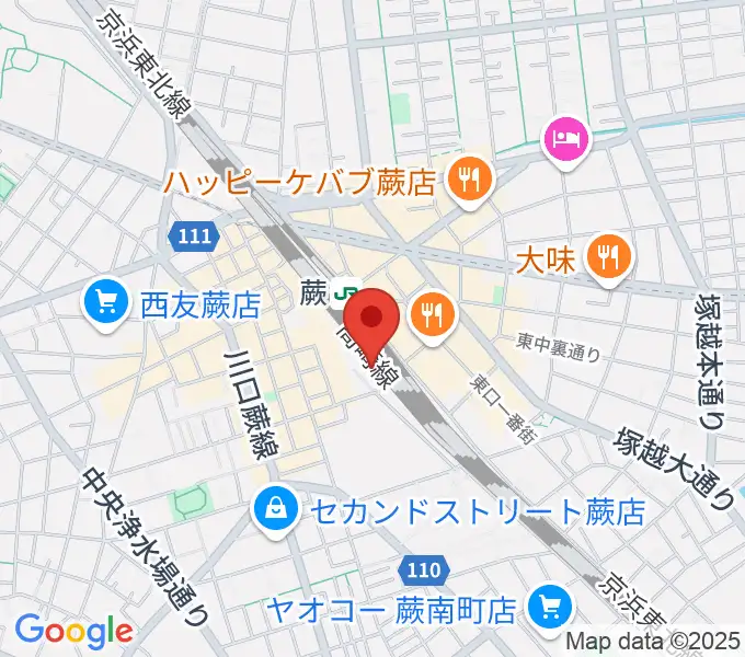 蕨市立文化ホール くるるの地図