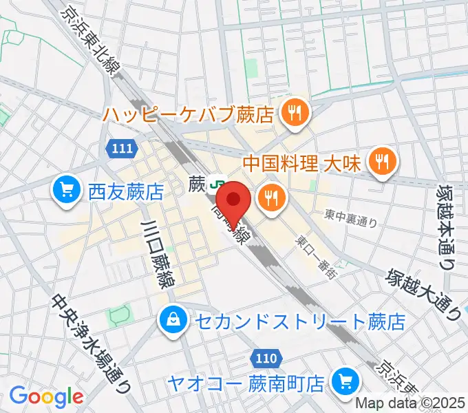 蕨市立文化ホール くるるの地図