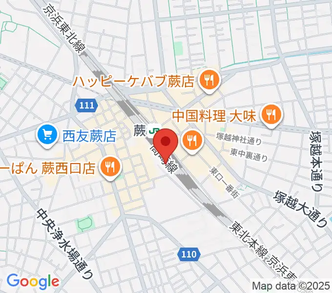 蕨市立文化ホール くるるの地図