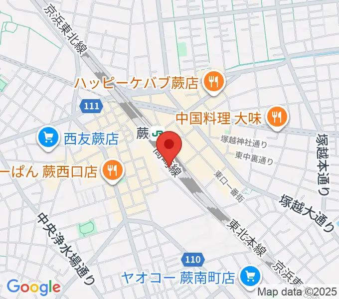 蕨市立文化ホール くるるの地図