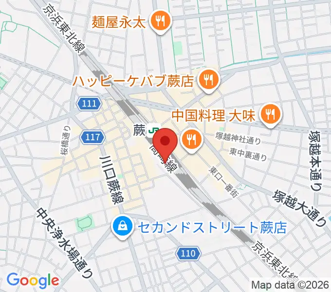 蕨市立文化ホール くるるの地図