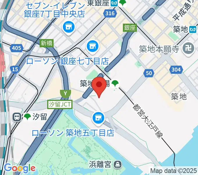 浜離宮朝日ホールの地図