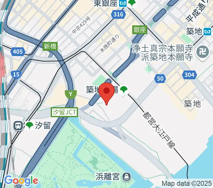 浜離宮朝日ホールの地図
