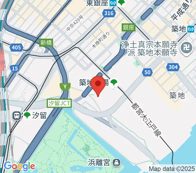 浜離宮朝日ホールの地図