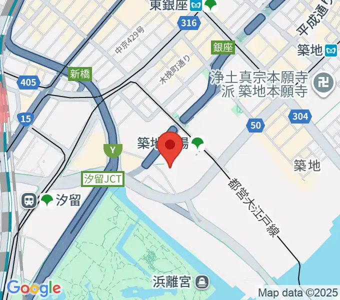 浜離宮朝日ホールの地図