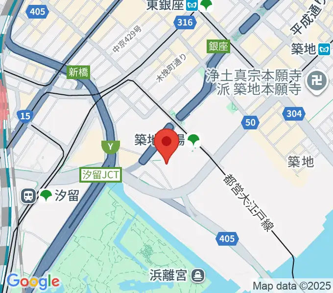 浜離宮朝日ホールの地図