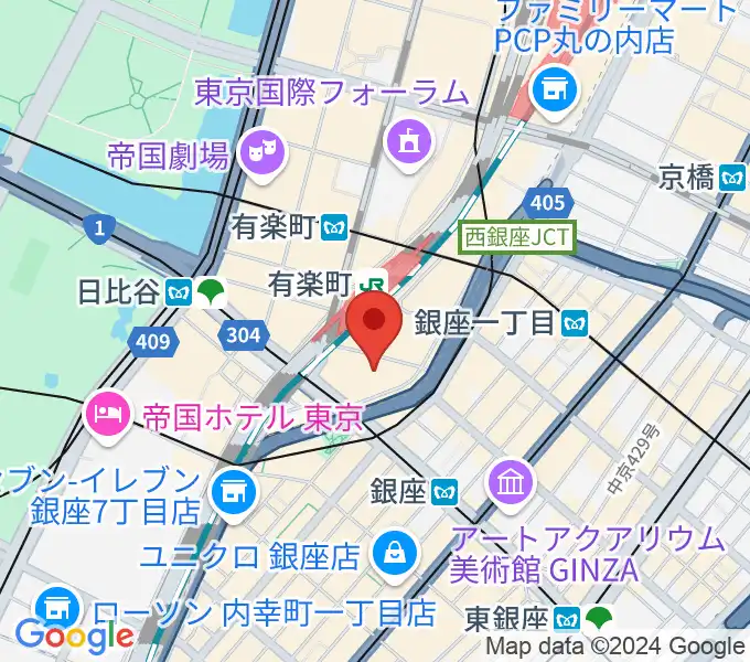 有楽町朝日ホールの地図