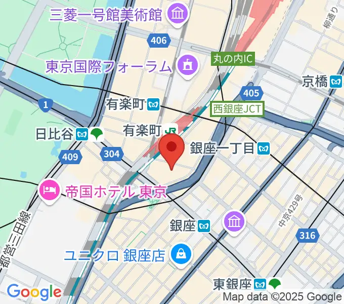 有楽町朝日ホールの地図