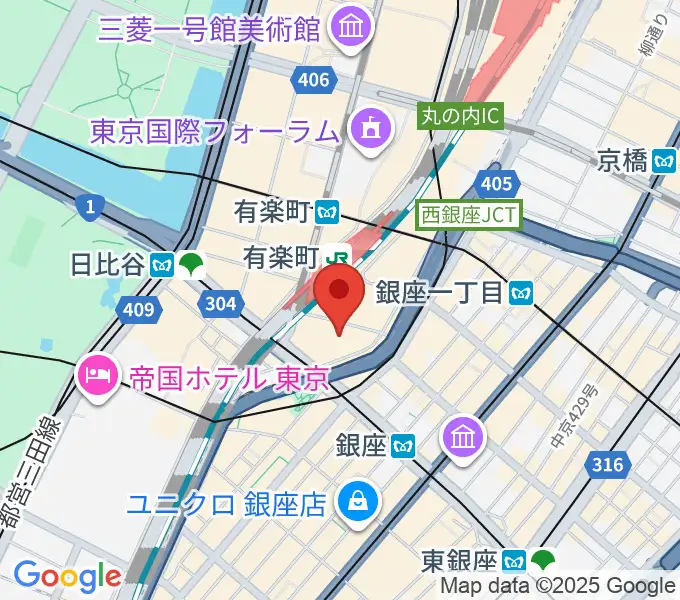 有楽町朝日ホールの地図