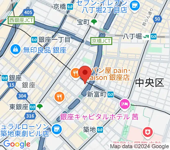 銀座ブロッサム 中央会館の地図