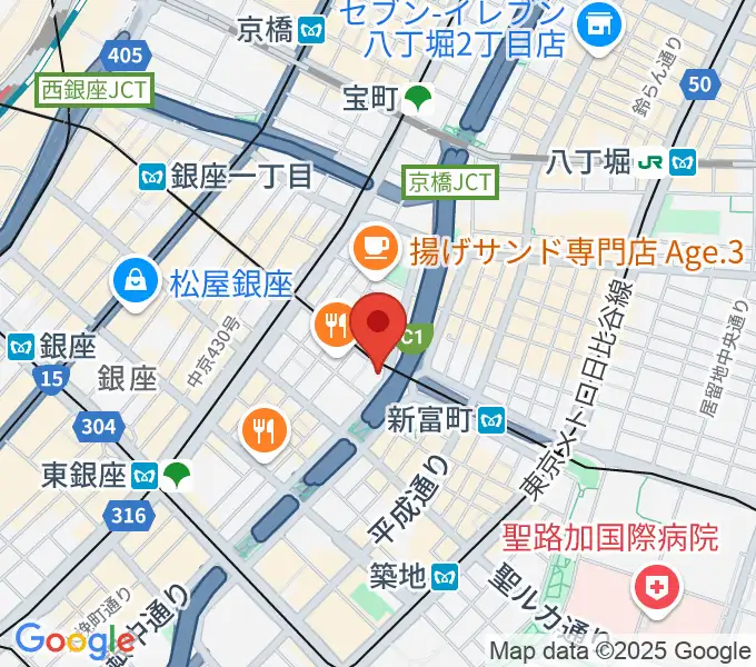 銀座ブロッサム 中央会館の地図
