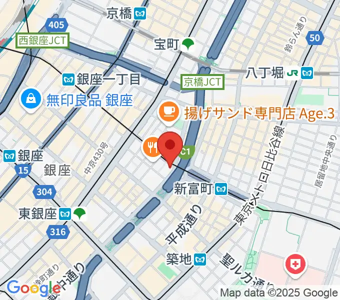 銀座ブロッサム 中央会館の地図