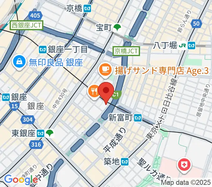 銀座ブロッサム 中央会館の地図