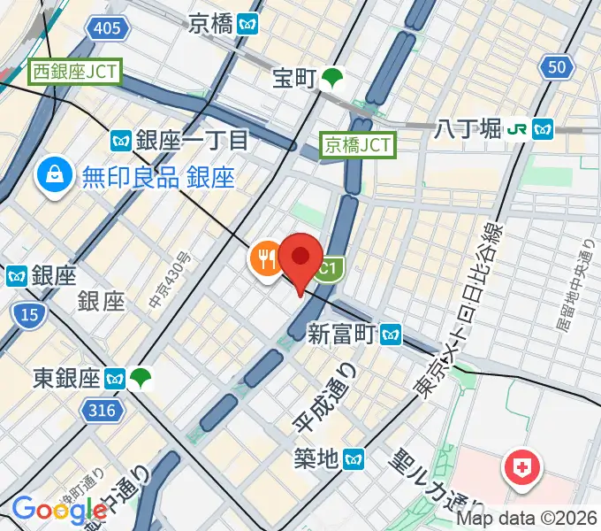 銀座ブロッサム 中央会館の地図
