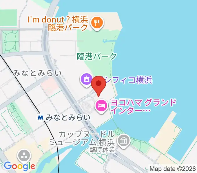 パシフィコ横浜 国立大ホールの地図