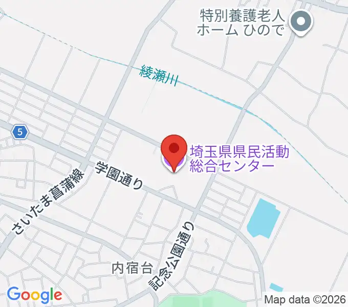 埼玉県県民活動総合センターの地図