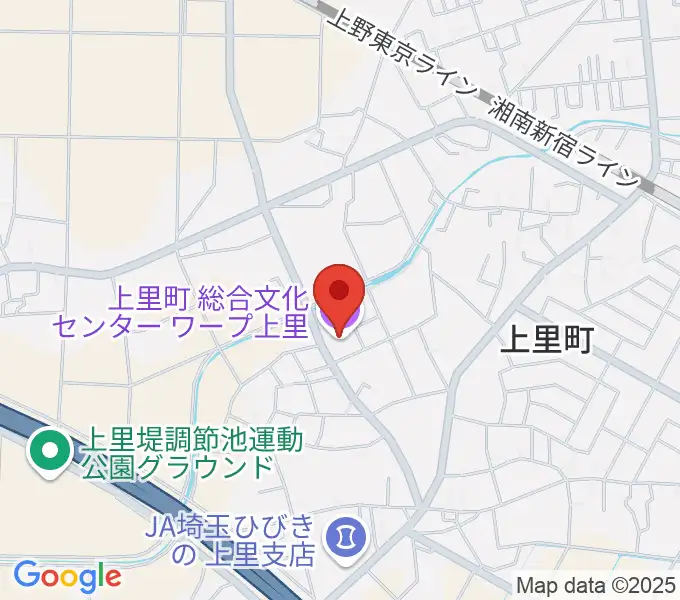 上里町総合文化センター ワープ上里の地図
