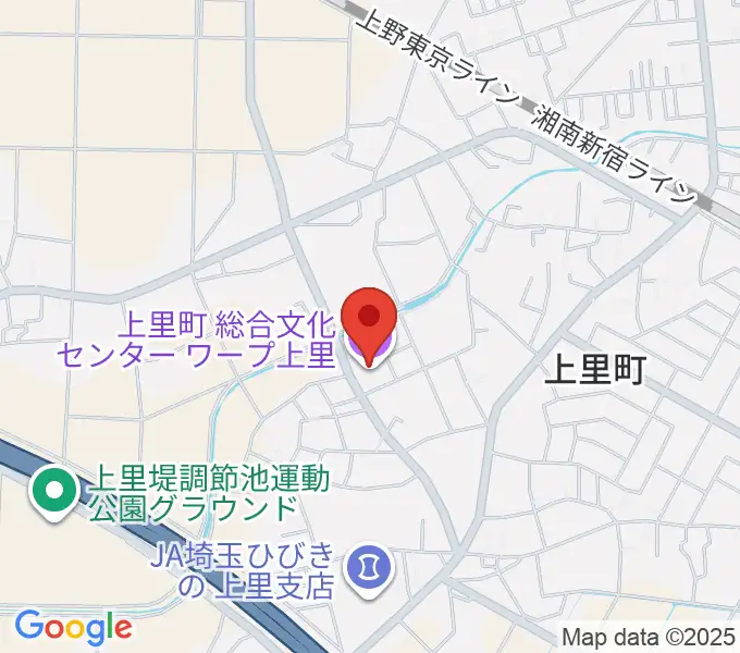 上里町総合文化センター ワープ上里の地図