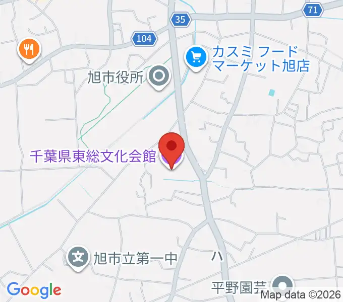 千葉県東総文化会館の地図