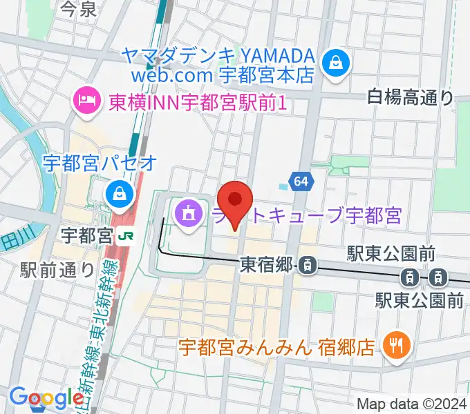 宇都宮インダルスドリームの地図