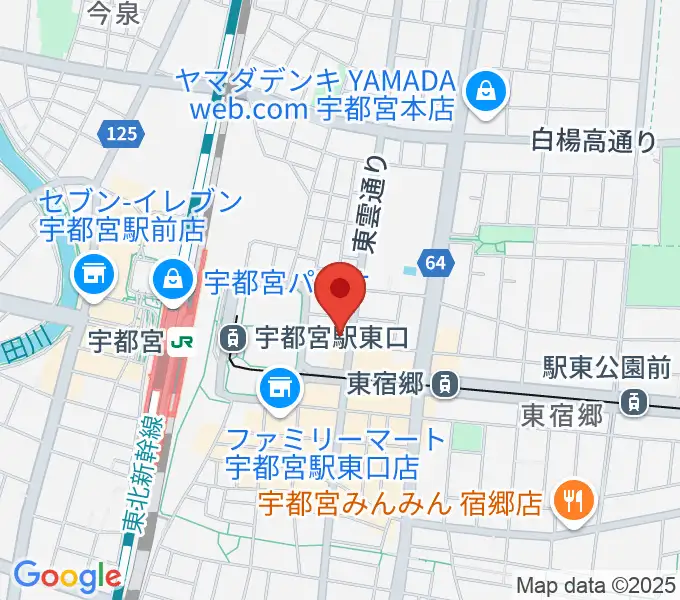 宇都宮インダルスドリームの地図