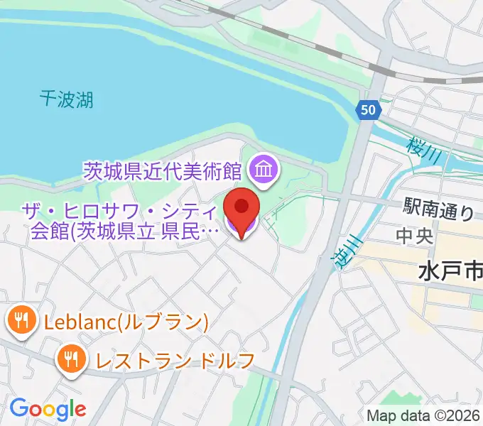 ザ・ヒロサワ・シティ会館の地図